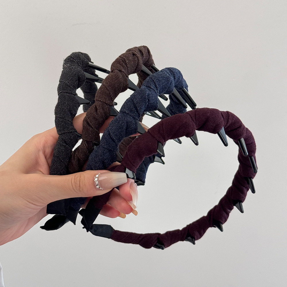 韩版气质牛仔深色系发箍简约日常外戴压发卡高颅顶带齿防滑头箍女,饰品/流行首饰/时尚饰品新,发饰,淘宝优惠券,粉丝福利购,淘宝优惠卷