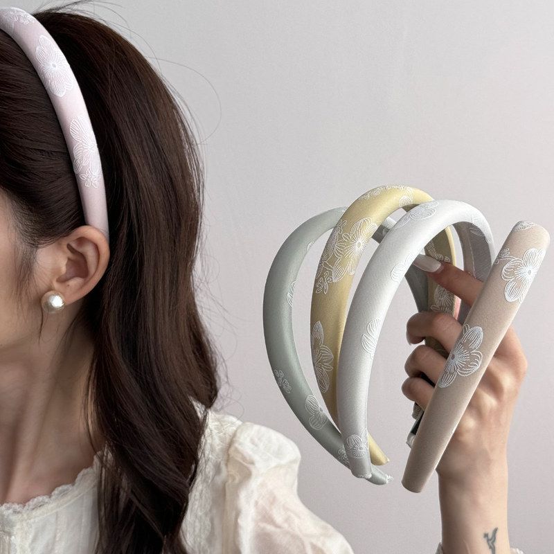 新中式小众设计提花缎面头箍气质