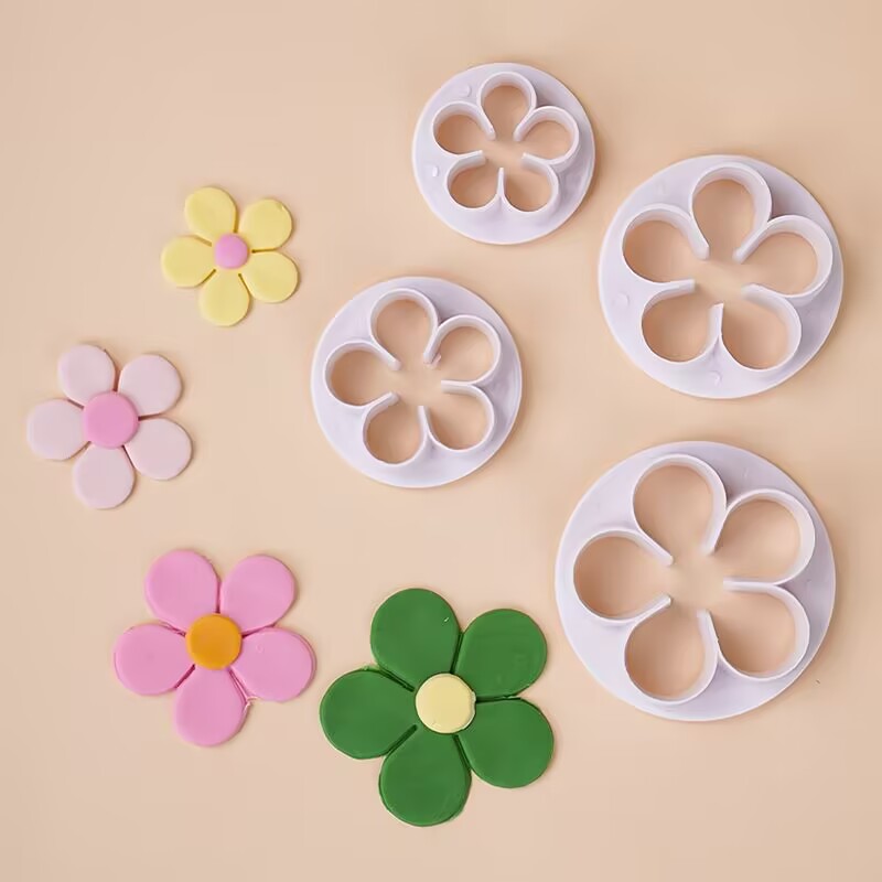 梅花五瓣花塑料切模套装工具翻糖花朵蛋糕烘焙装饰小花diy模具