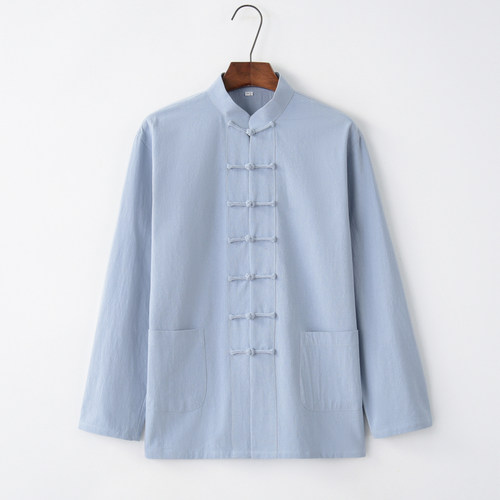 春秋唐装棉麻新中式太极服长衫