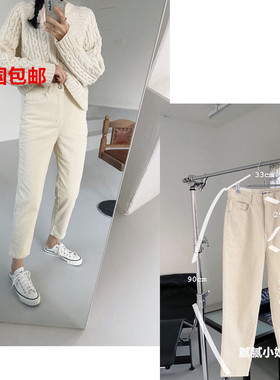 2025冬季韩国东大门代购aflan磨毛灯芯绒休闲裤123712