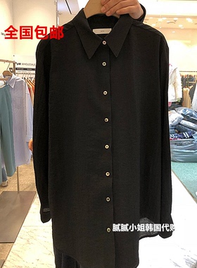 25早春新品韩国东大门代购untie减龄洋气褶皱翻领衬衫