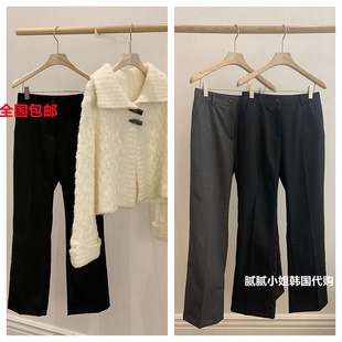 韩国 Vegetable112307 秋冬 磨毛 质感赞 气质 精致 直筒西裤