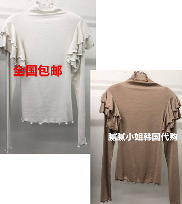 TOPDRESSING-P韩国东大门2026冬季女装新款洋气花边修身T恤