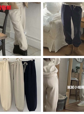 韩国 高品质Brunch120405秋冬 1oo%棉 磨毛 加绒 质感赞 厚实卫裤