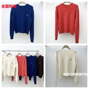 韩国东大门 Legacy Bone102510秋冬 80%羊毛 字母刺绣 毛衣