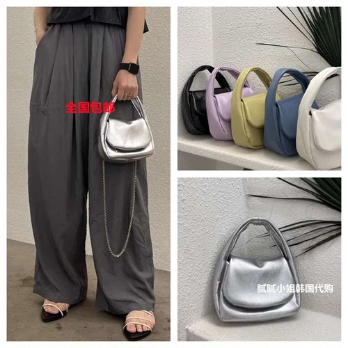 bucks leather 韩国东大门代购春夏高级感链条亮面牛皮翻盖手提包