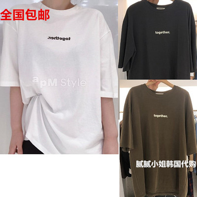 MENTOR-P韩国东大门宽松字母T恤