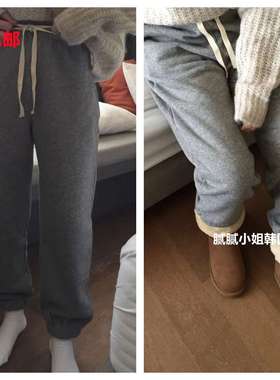 韩国设计师Haus111613秋冬羊毛 加绒B入卫裤