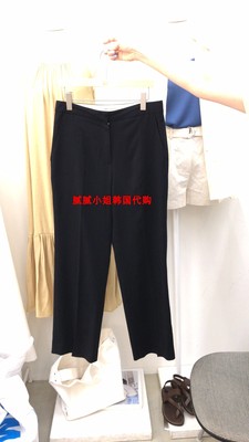 韩国 东大门 Legacy Bone新款 麻料 轻薄 微弹 气质直筒裤