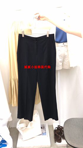 韩国 东大门 Legacy Bone新款 麻料 轻薄 微弹 气质直筒裤