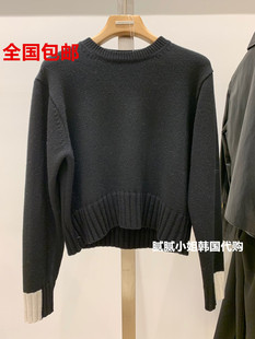 韩国 东大门 Blossom 秋冬 新款 羊毛70% 圆领 毛衣