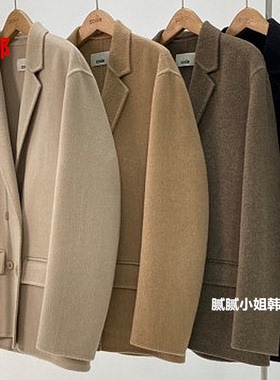 2026冬季新品韩国东大门代购schon双面毛呢大衣100903