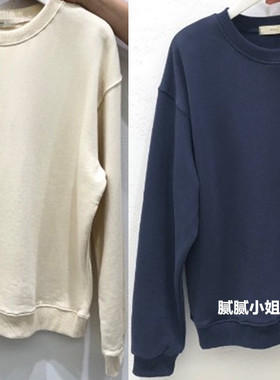 2025秋冬新款韩国东大门muchh圆领纯色卫衣81704