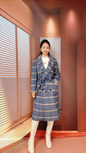 断码清仓 FW系列 时尚冬款 百搭经典格子 气质大衣外套 S052