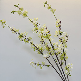 仿真雪柳枝花艺场景橱窗布置花卉室内软装简约摆放长枝假花花艺