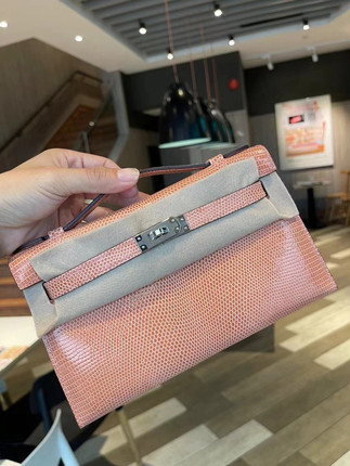 原厂蜥蜴皮凯莉包迷你KL一代手拿晚宴包女包