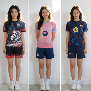 女生足球服套装女学生体育考试比赛队服宽松训练服国潮足球衣定制