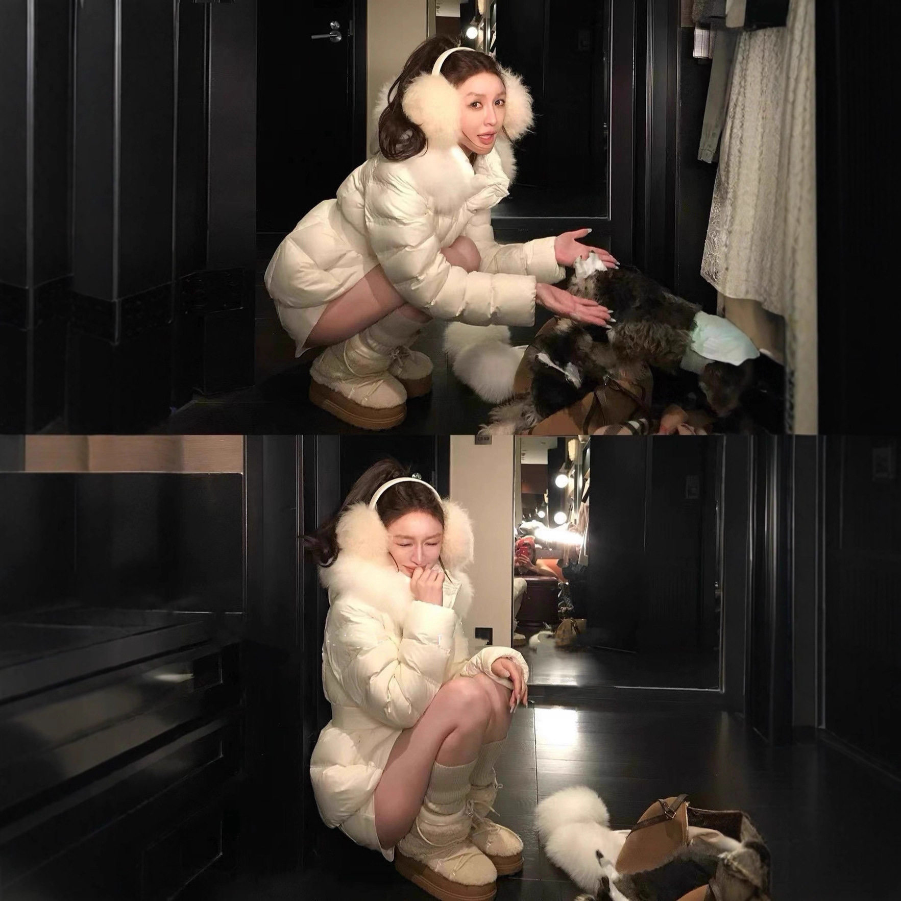 轻奢名媛风90白鸭绒羽绒服女款韩版加厚保暖狐狸大毛领收腰千金款