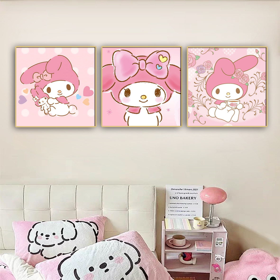 三丽鸥美乐蒂床头墙画幼儿园挂画