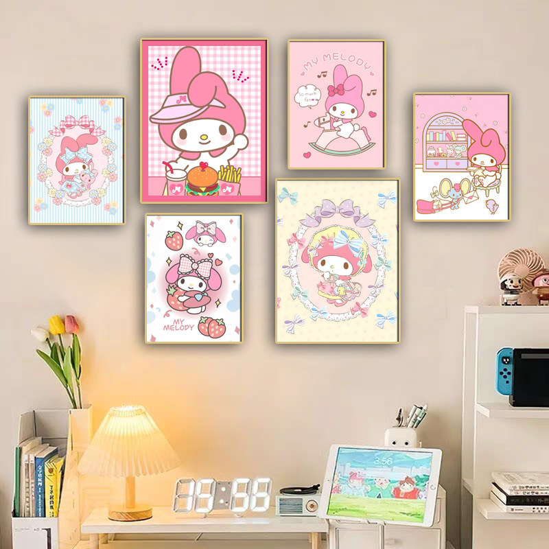 三丽鸥挂画女孩卧室美乐蒂挂画图片