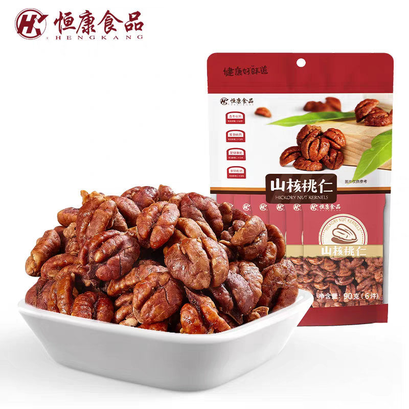 恒康食品奶油味山核桃仁90g小核桃肉坚果干果零食炒货独立小包装