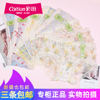 彩田女轻薄透无痕网纱丝袜内裤