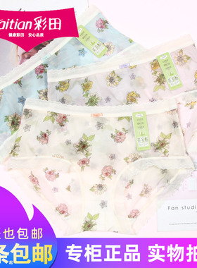 三条包邮彩田女士性感超轻薄网纱短裤32225舒适透气速干内裤32226