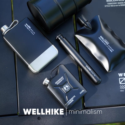 WELLHIKE户外流体酒壶304不锈钢煤油咖啡 便携金属BC露营小酒精壶