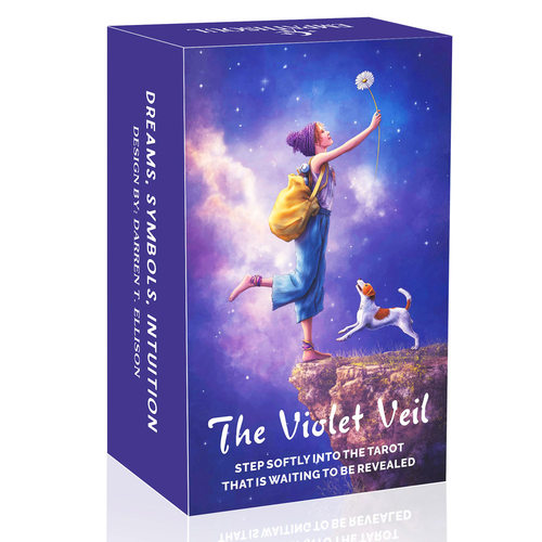 原创The Violet Veil Tarot紫色梦幻塔牌天地盖12×7英文卡牌游戏