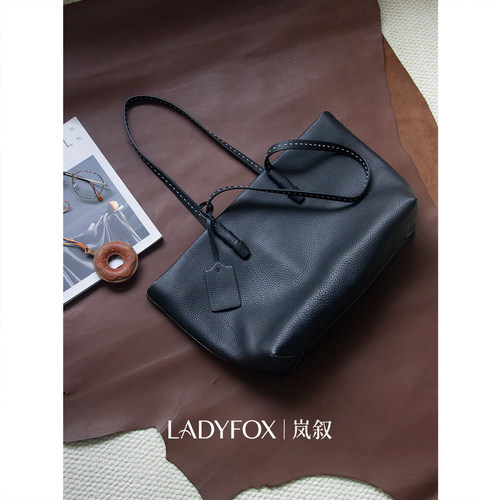 Ladyfox真皮大容量通勤托特包