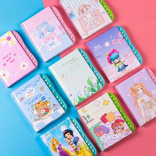 儿童密码笔记本5迷你日记本学生笔记本50K按键式密码锁记事本