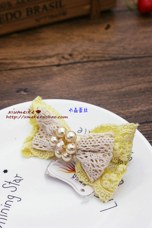 出口正品订单/潮流金链布艺边夹顶夹鸭嘴夹/横夹子一字夹满包邮