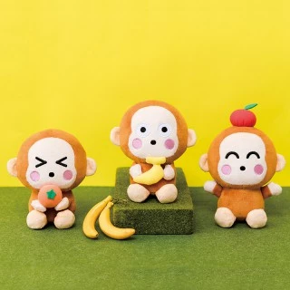 日本景品 淘气猴 绒毛娃娃 苹果 相机 柿子 19CM