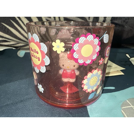 kitty 透明 塑料 水杯 公仔造型 2012年绝版收藏