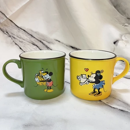 迪士尼马克杯 布鲁托 复古米奇 水杯 情侣对杯 米奇杯子 米妮