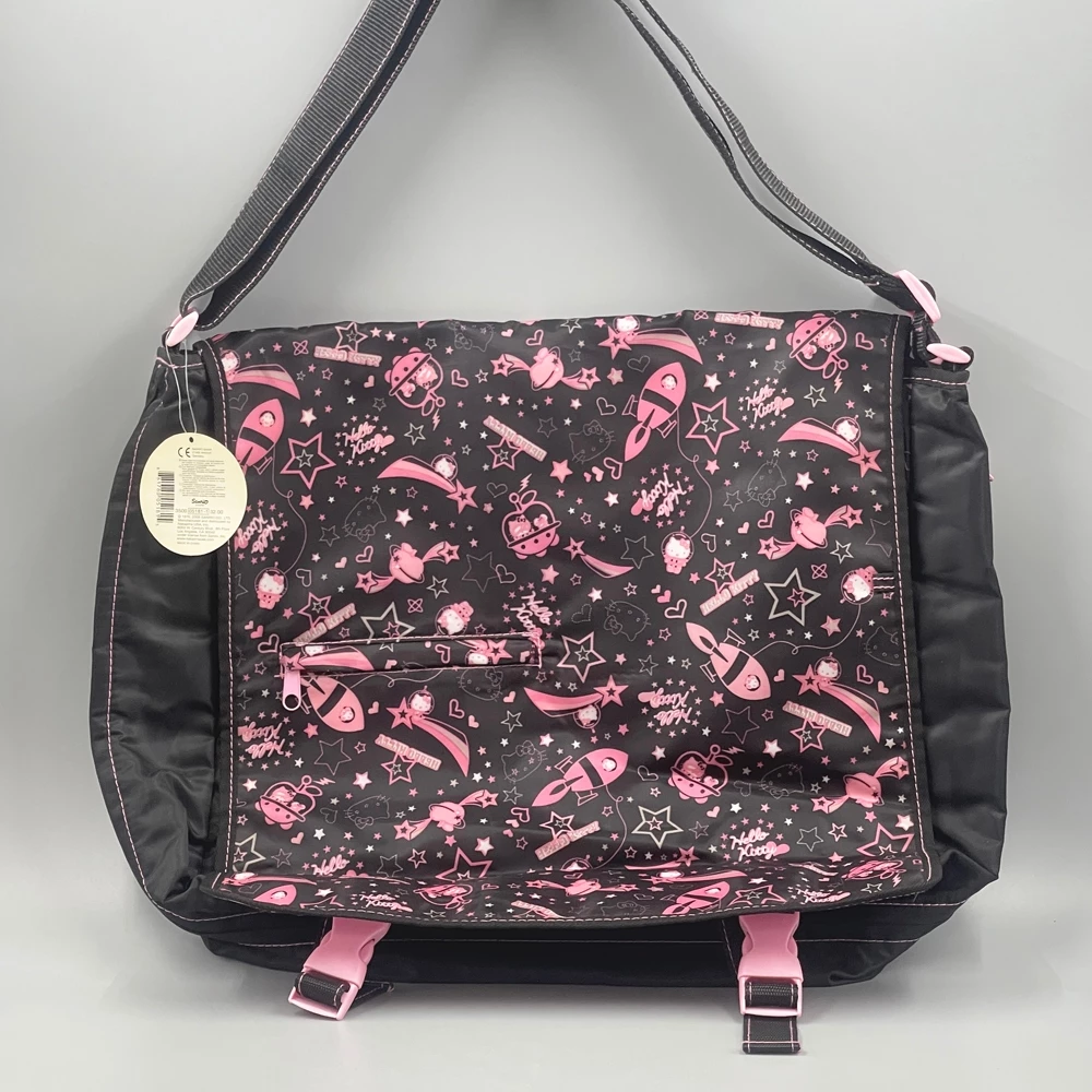 三丽鸥 HELLO KITTY 宇宙侧背大书包 妈妈包 可扩充