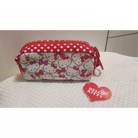 全新绝版收藏品hello kitty巨齿拉链旅行化妆包 收纳包 笔袋