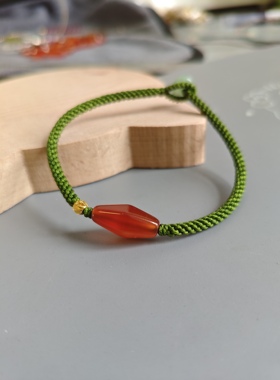 红玛瑙路路通 补木补火  国风手链 中式风格五行 喜 木 火 新款