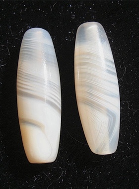 缠丝玛瑙玛瑙勒子  白色