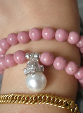 台湾玫瑰石旺姻缘化解手链