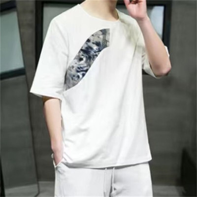 夏季新中式棉麻短袖T恤