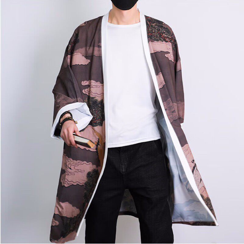 中国风中长款长袍防晒汉服