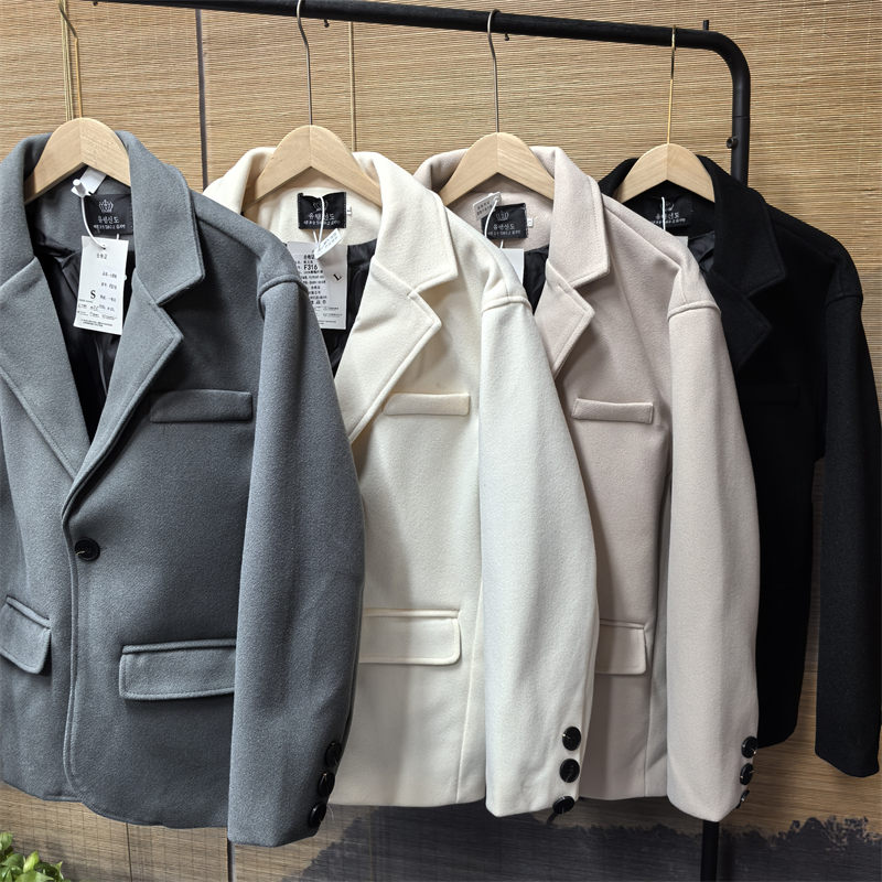 潮流宽松毛呢西装外套