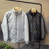 时尚 25C10B6冬季 保暖简欧风立领镭射羽绒服外套新款 潮流痞帅上衣