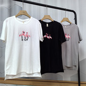 24C4C5中国风棉质短袖 刺绣复古风潮流圆领上衣体恤衫 T恤夏季 新款