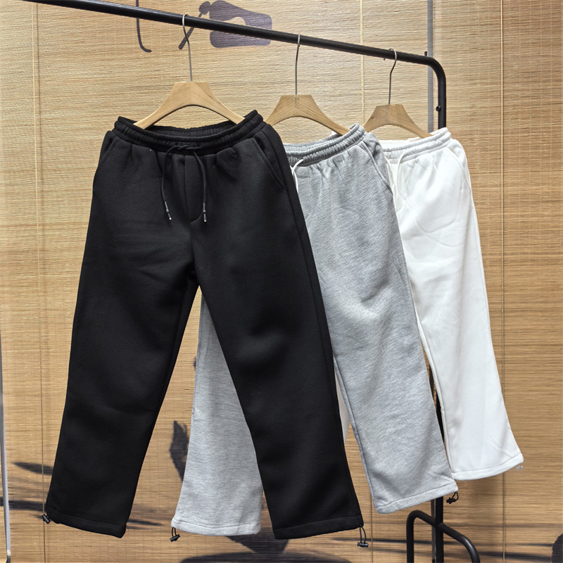 秋冬华夫格加绒休闲裤