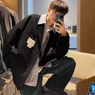 高级感潮牌痞帅西装 新款 上衣潮 西服外套春秋季 25D5A6英伦雅痞男装