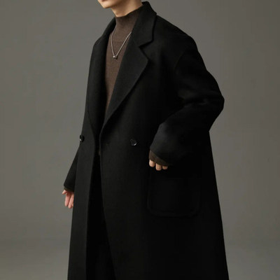 中长款风衣港风宽松呢子料外套