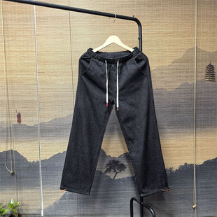 潮牌百搭宽松无弹九分裤 25D2D3秋季 复古风束脚裤 男美式 直筒牛仔裤